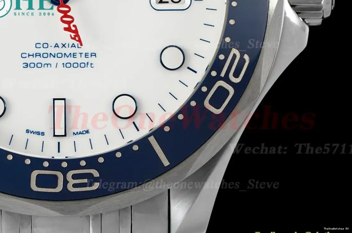 SS Seamaster 007 A2507 Dial OMF White SS Commander 0426